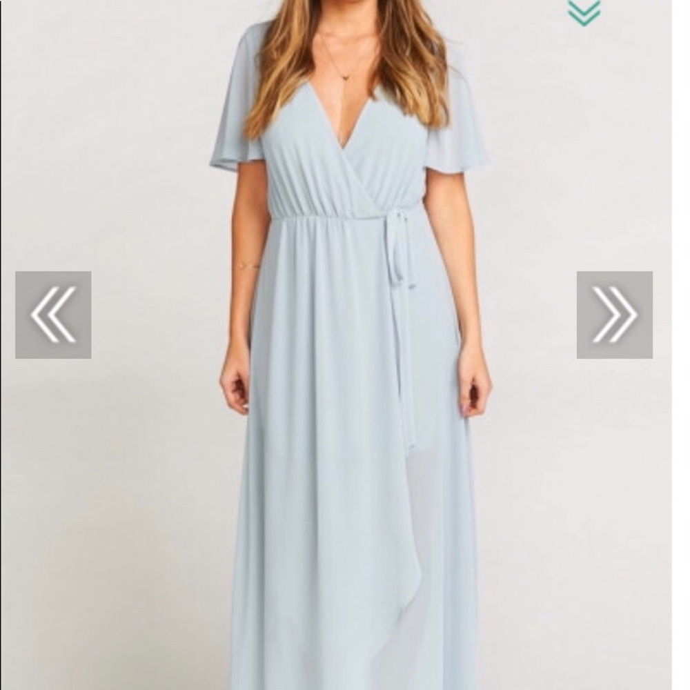 Show Me Your Mumu L Sophia wrap dress steel blue